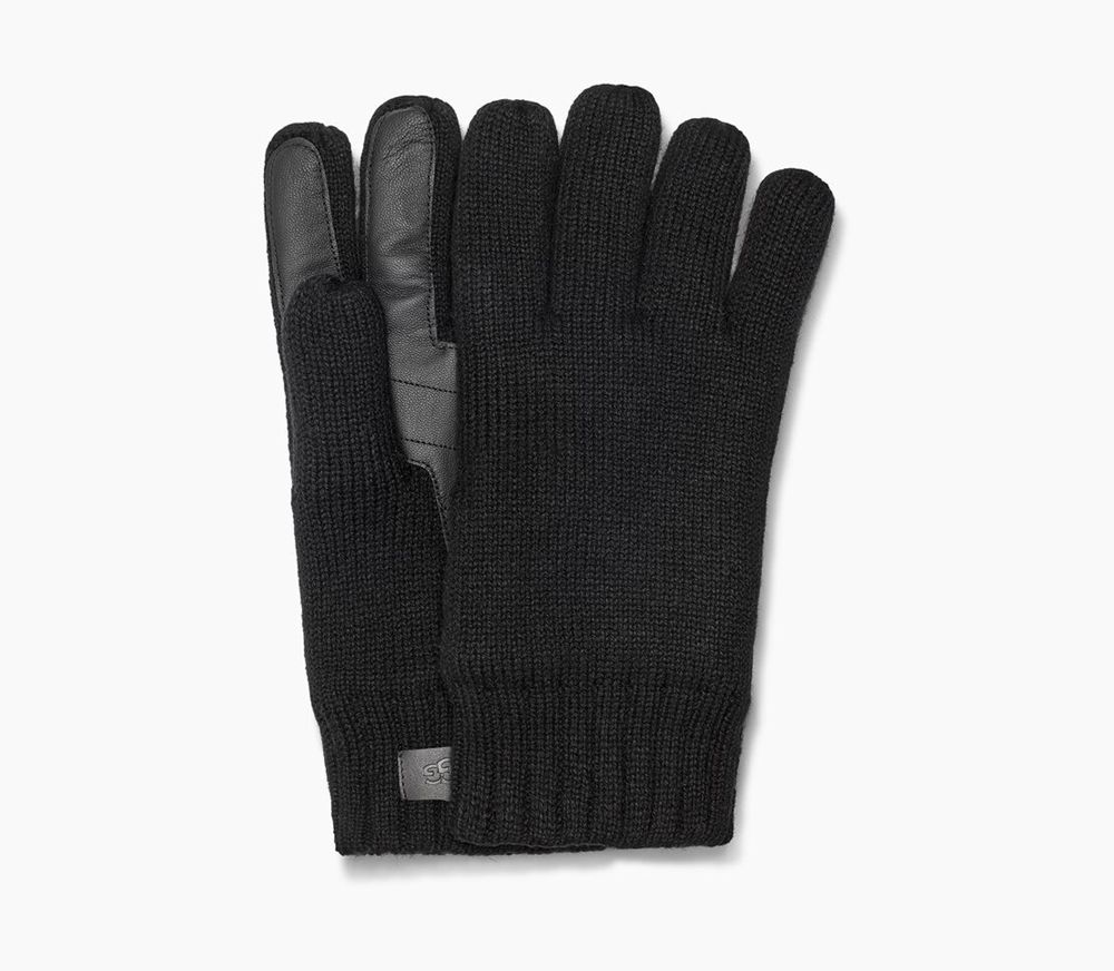 Ugg Gloves Canada - Ugg Men's Knit With Palm Patch Black